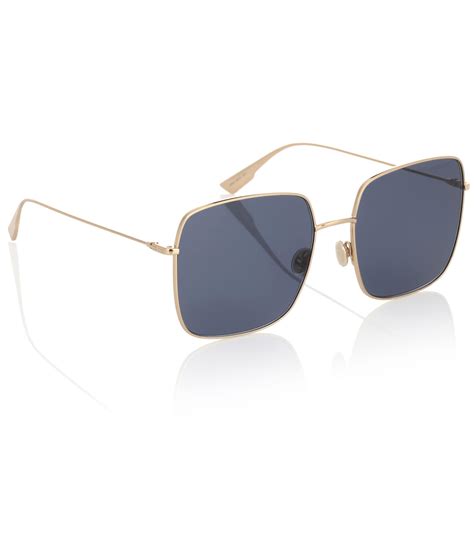 sehbrille dior|DiorStellaire1 Gold Metal with Blue Lacquer Square Sunglasses.